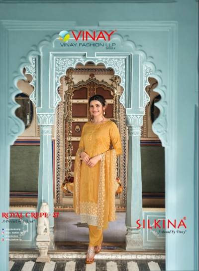 Silkina Royal Crepe Vol 37 By Vinay Designer Salwar Kameez Collection